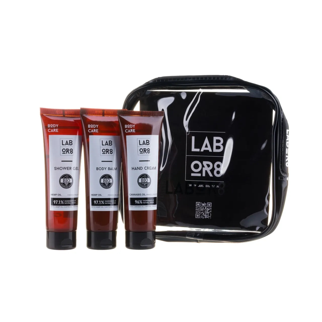LABOR8 Travel Kit Shower gel 75ml+Body balm 75ml+Hand cream75ml