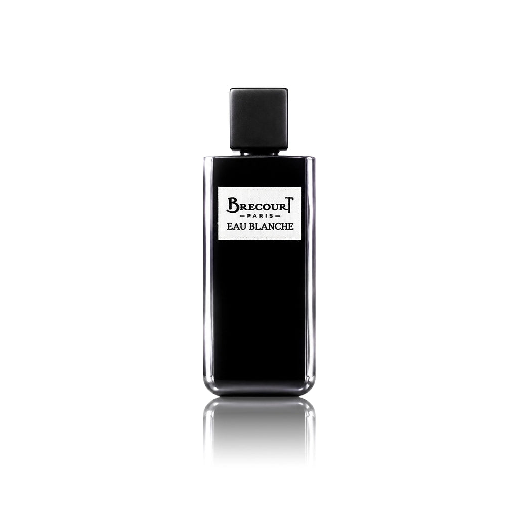 Brecourt Eau Blanche Eau de Parfum 100 ml Flakon auf weißem Hintergrund