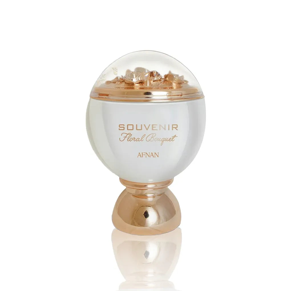 Afnan Souvenir Floral Bouquet Eau de Parfum 100 ml Flakon auf weißem Hintergrund