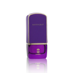 Ajmal Aristocrat Her Eau de Parfum 75 ml – violetter Flakon auf transparentem Hintergrund.