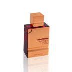 Al Haramain Amber Oud Ruby Edition Eau de Parfum Flakon Frontansicht auf weißem Hintergrund.