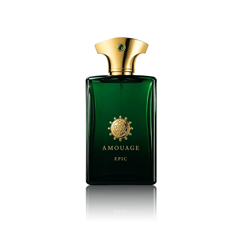 Amouage Epic Man Eau de Parfum 100 ml Flakon auf weißem Hintergrund
