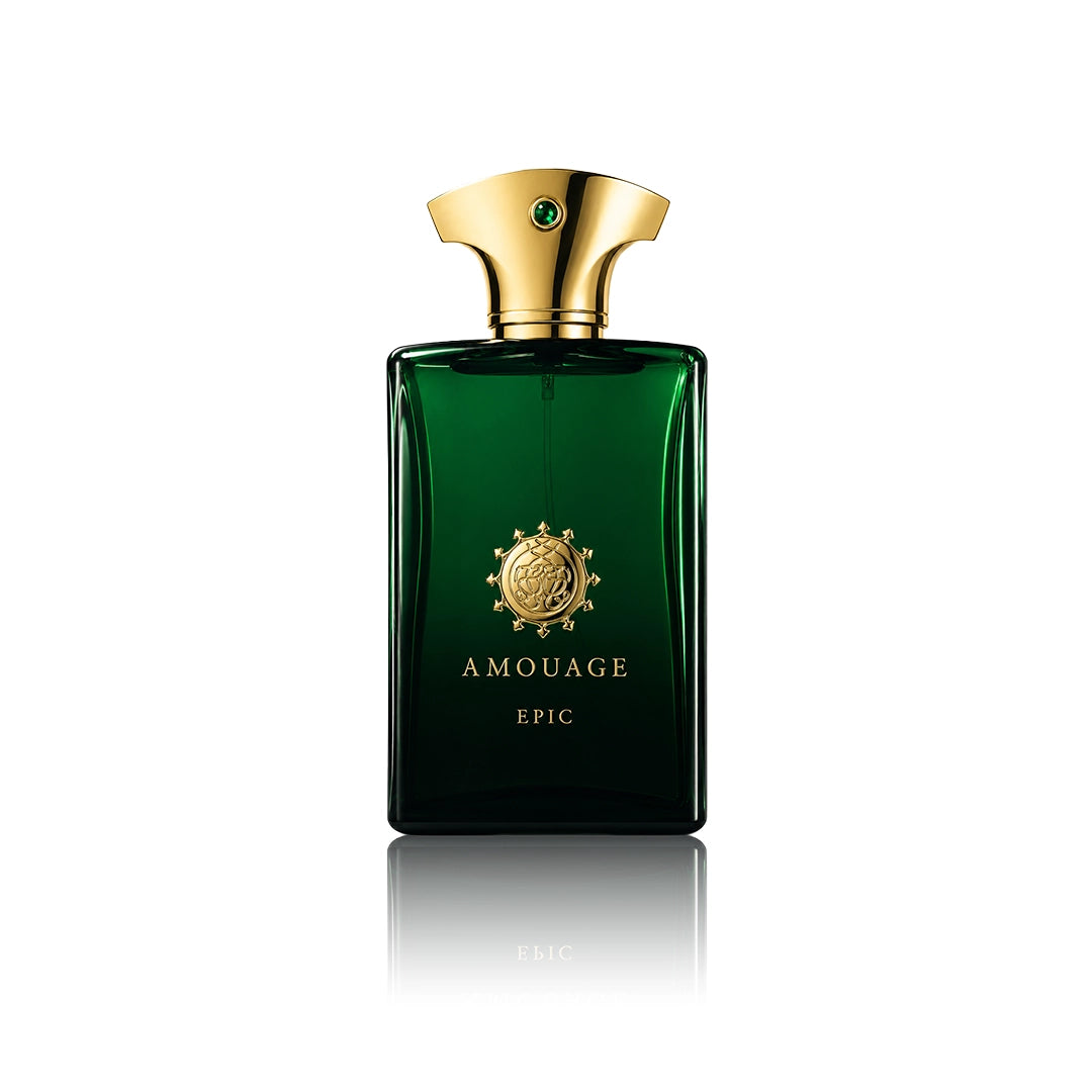 Amouage Epic Man Eau de Parfum 100 ml Flakon auf weißem Hintergrund