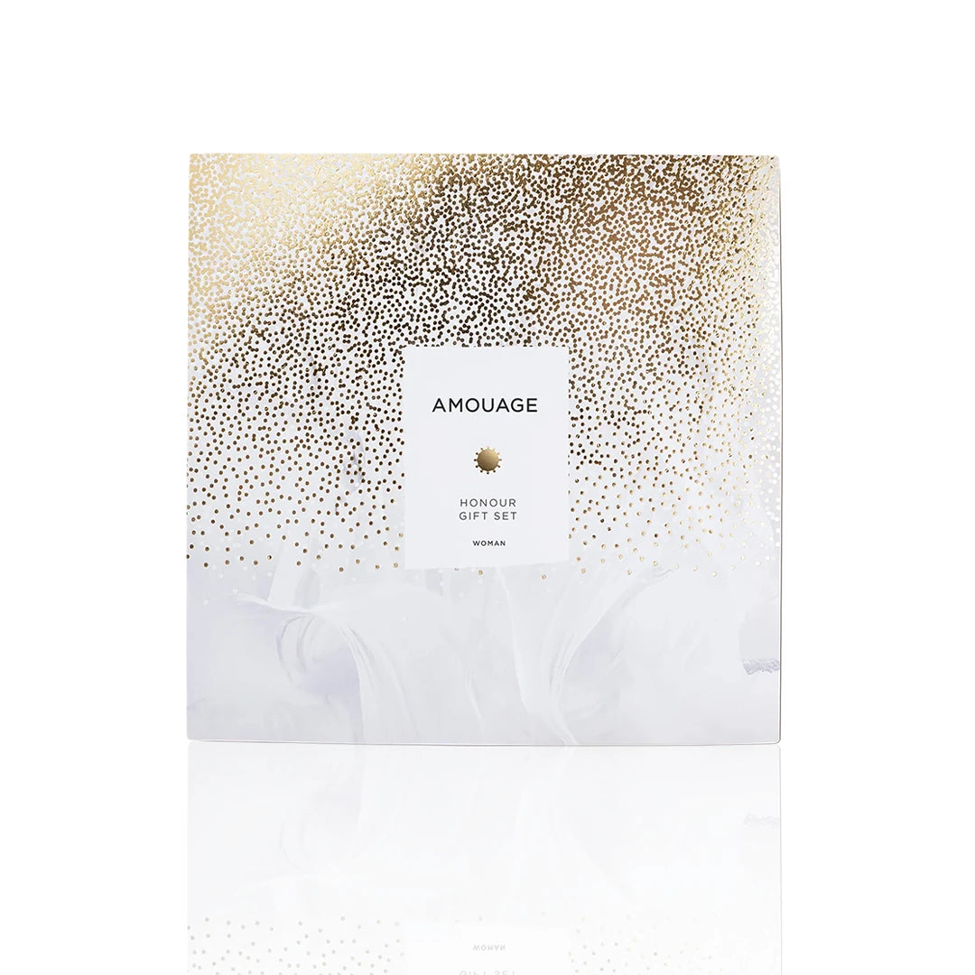Amouage Honour Woman Gift Set Verpackung auf weißem Hintergrund