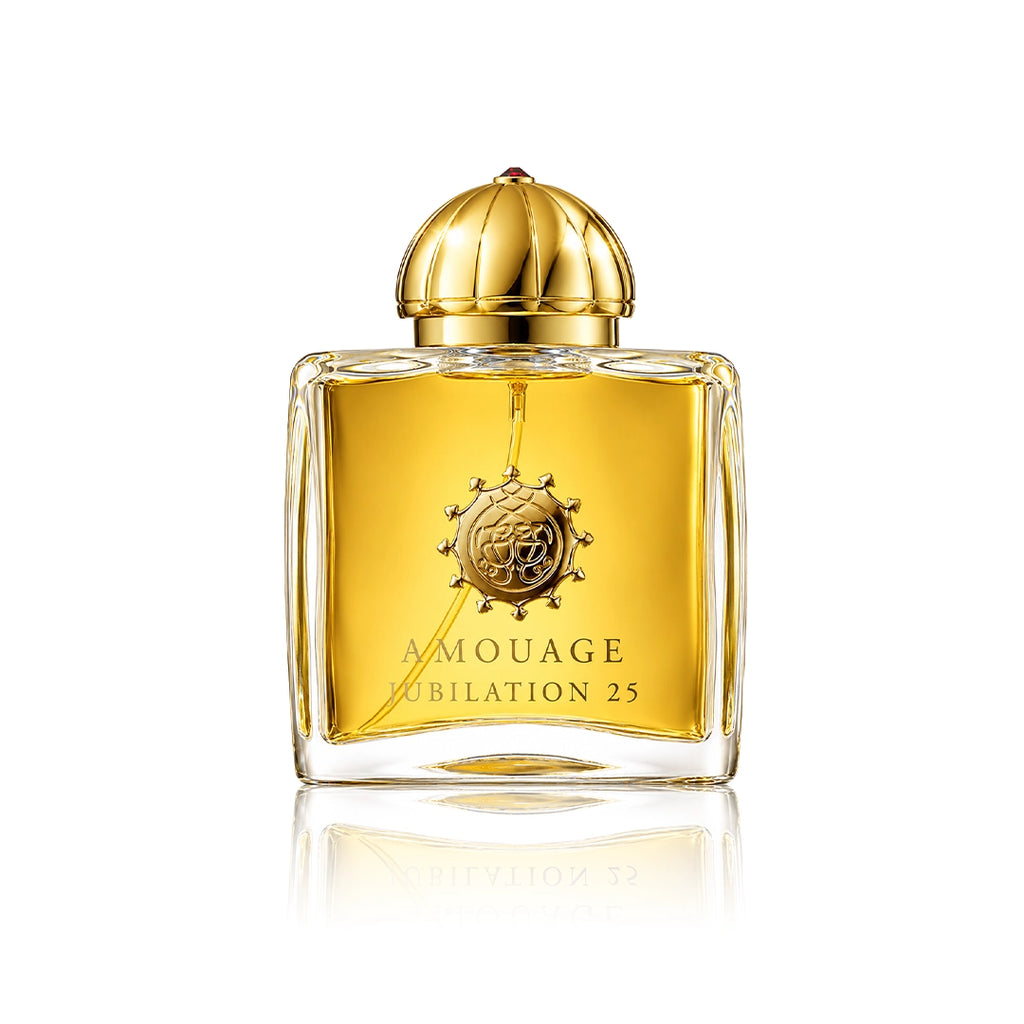 Amouage Jubilation 25 Eau de Parfum 100 ml Flakon auf weißem Hintergrund