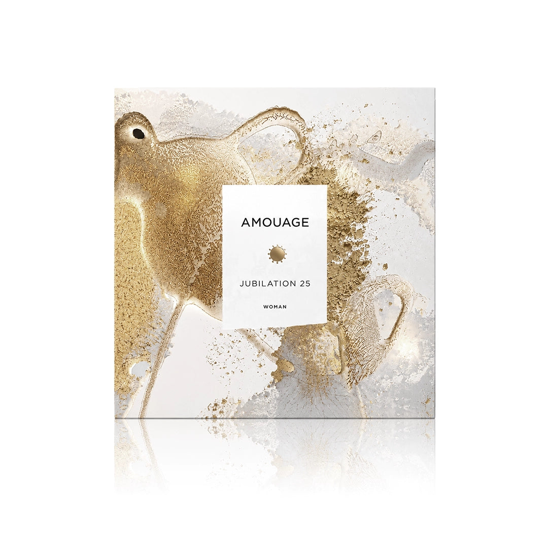 Amouage Jubilation 25 Eau de Parfum 100 ml mit Originalverpackung auf weißem Hintergrund
