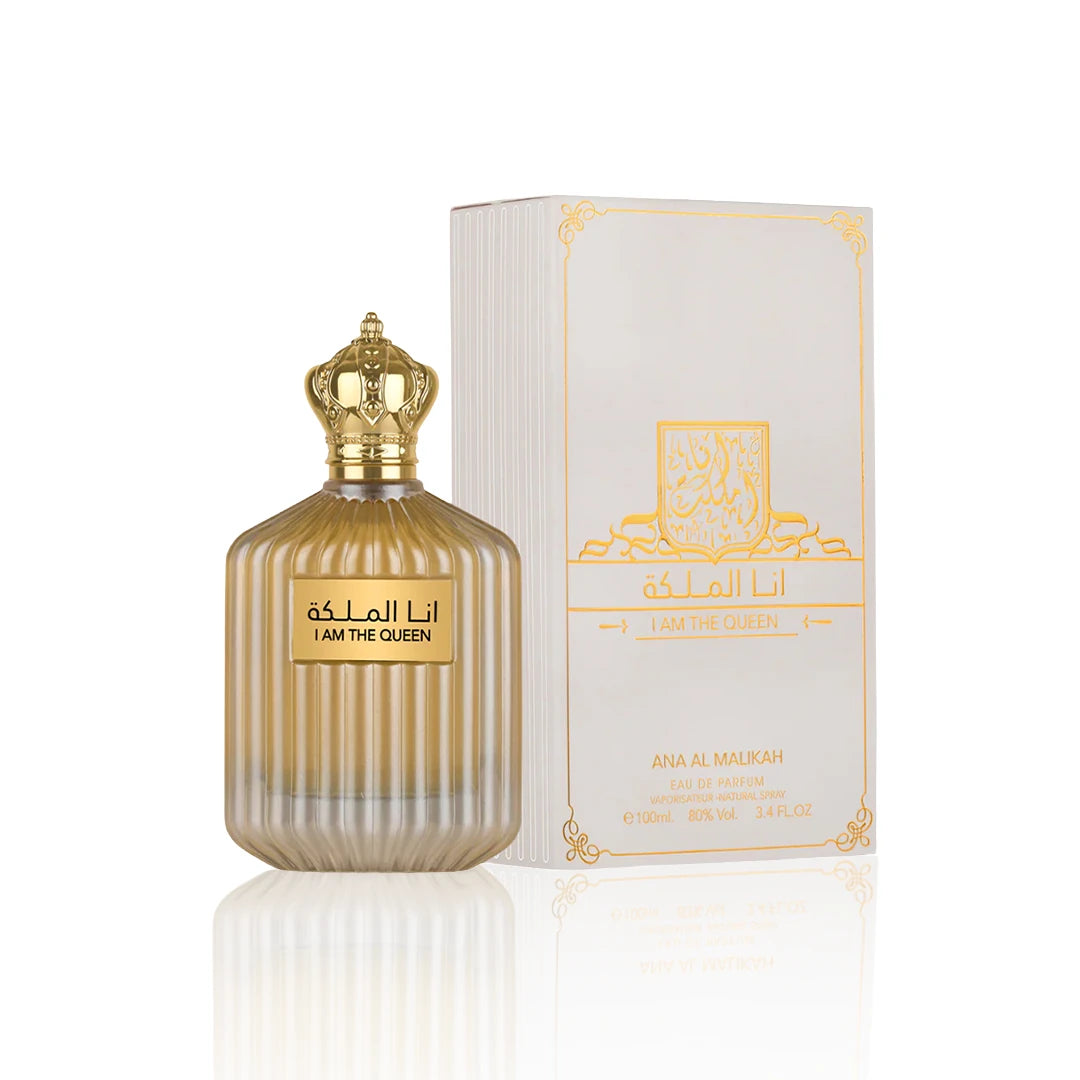 Ard Al Zaafaran I Am The Queen Eau de Parfum mit Verpackung auf weißem Hintergrund.