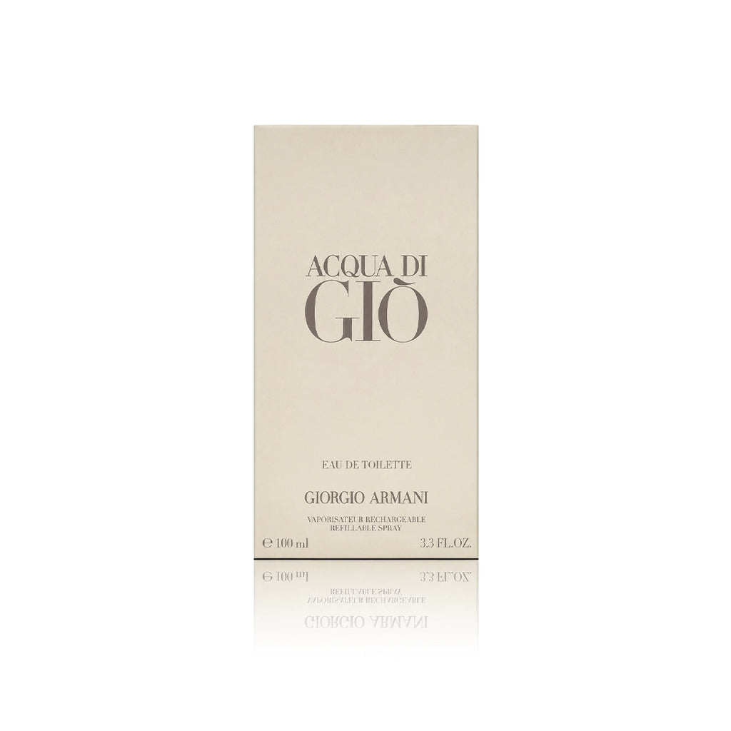 Armani Acqua di Giò Eau de Toilette 100 ml Originalverpackung auf weißem Hintergrund