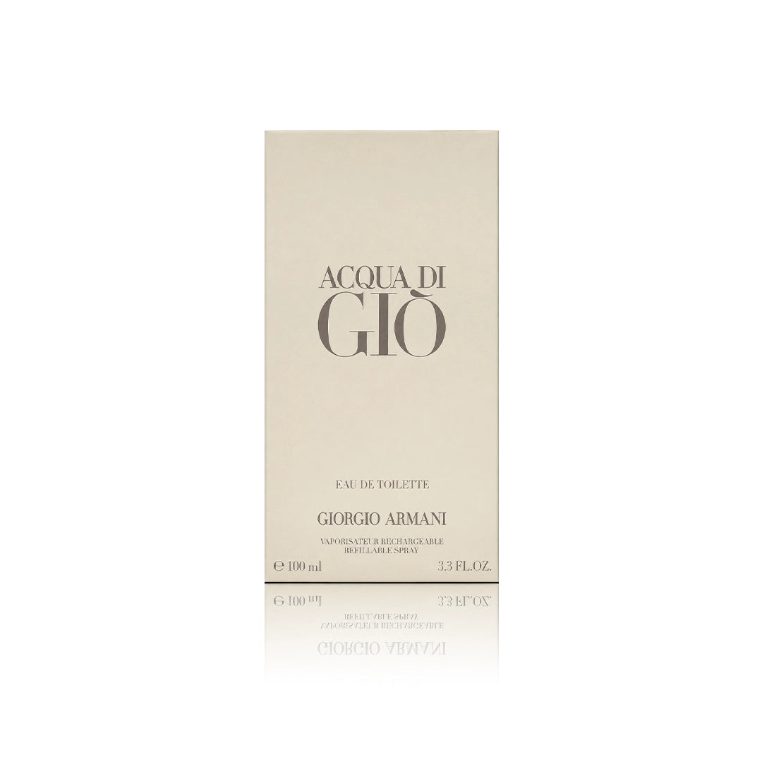 Armani Acqua di Giò Eau de Toilette 100 ml Originalverpackung auf weißem Hintergrund