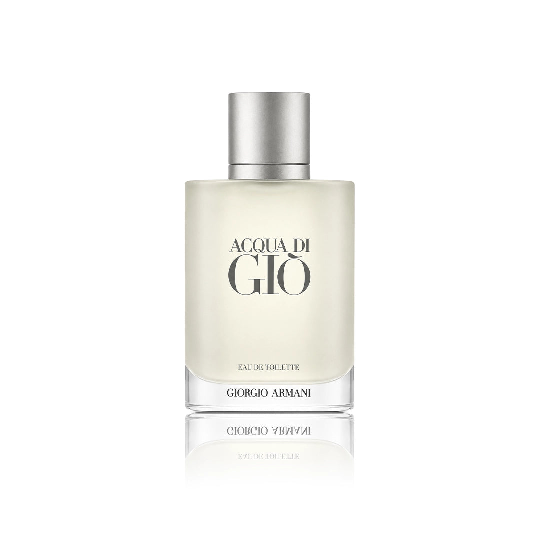 Armani Acqua di Giò Eau de Toilette 100 ml Flakon auf weißem Hintergrund
