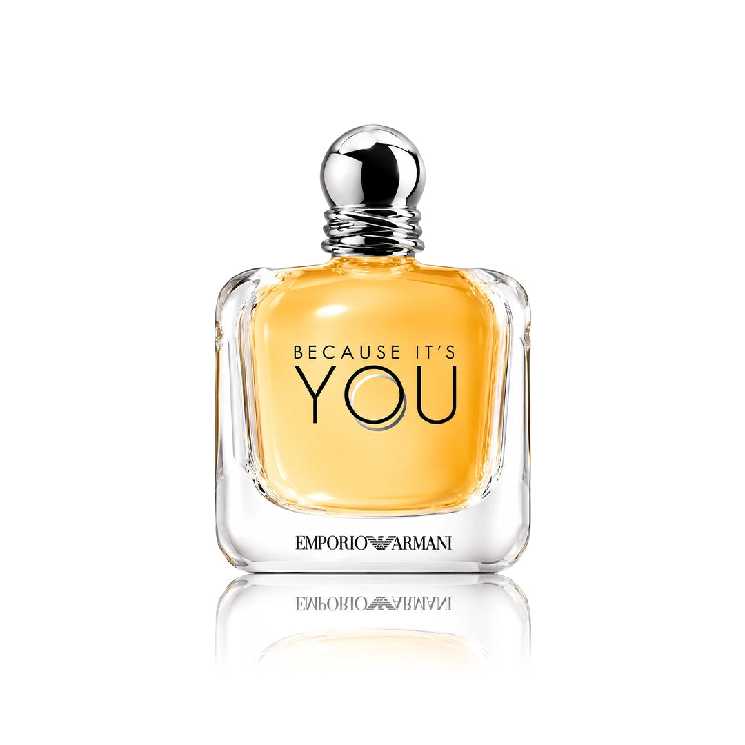 Armani Because It’s You Eau de Parfum 100 ml Flakon auf weißem Hintergrund