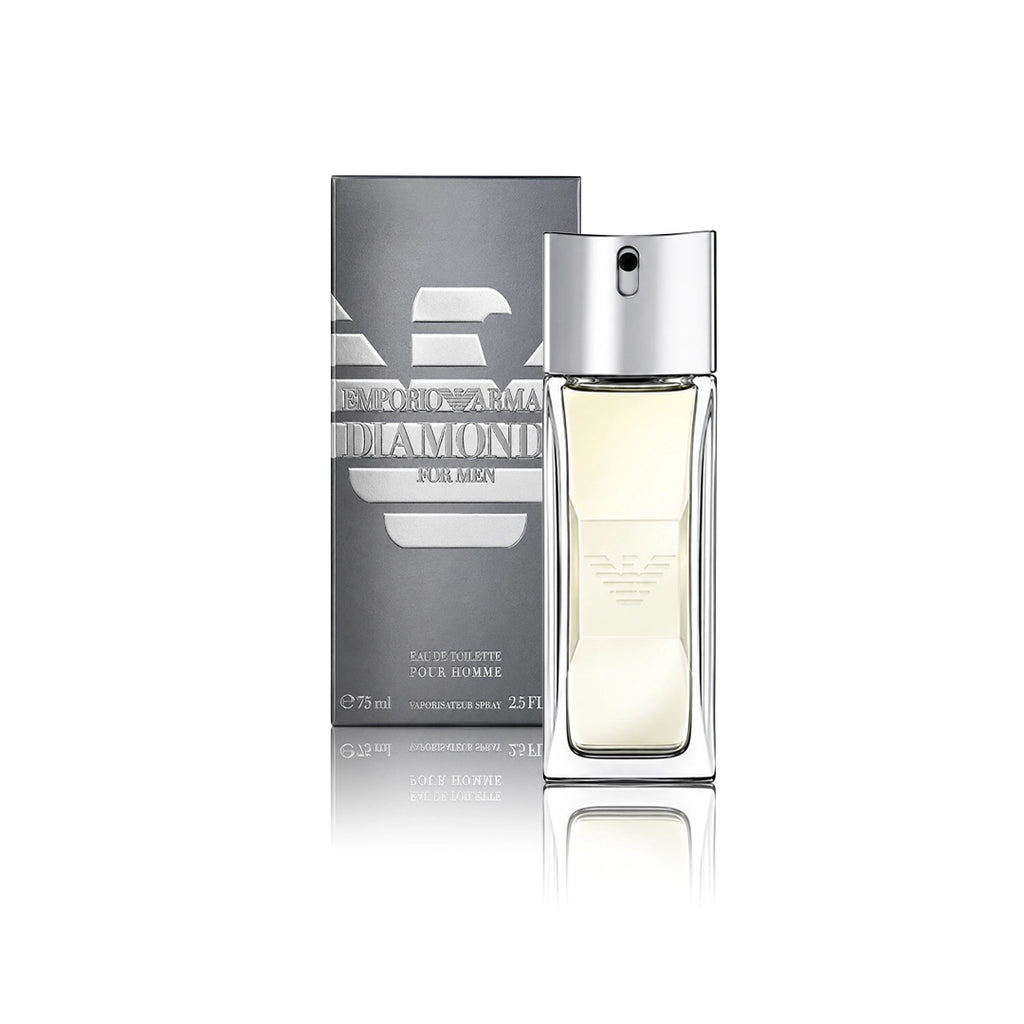 Armani Diamonds Eau de Parfum 75 ml Flakon mit Originalverpackung auf weißem Hintergrund