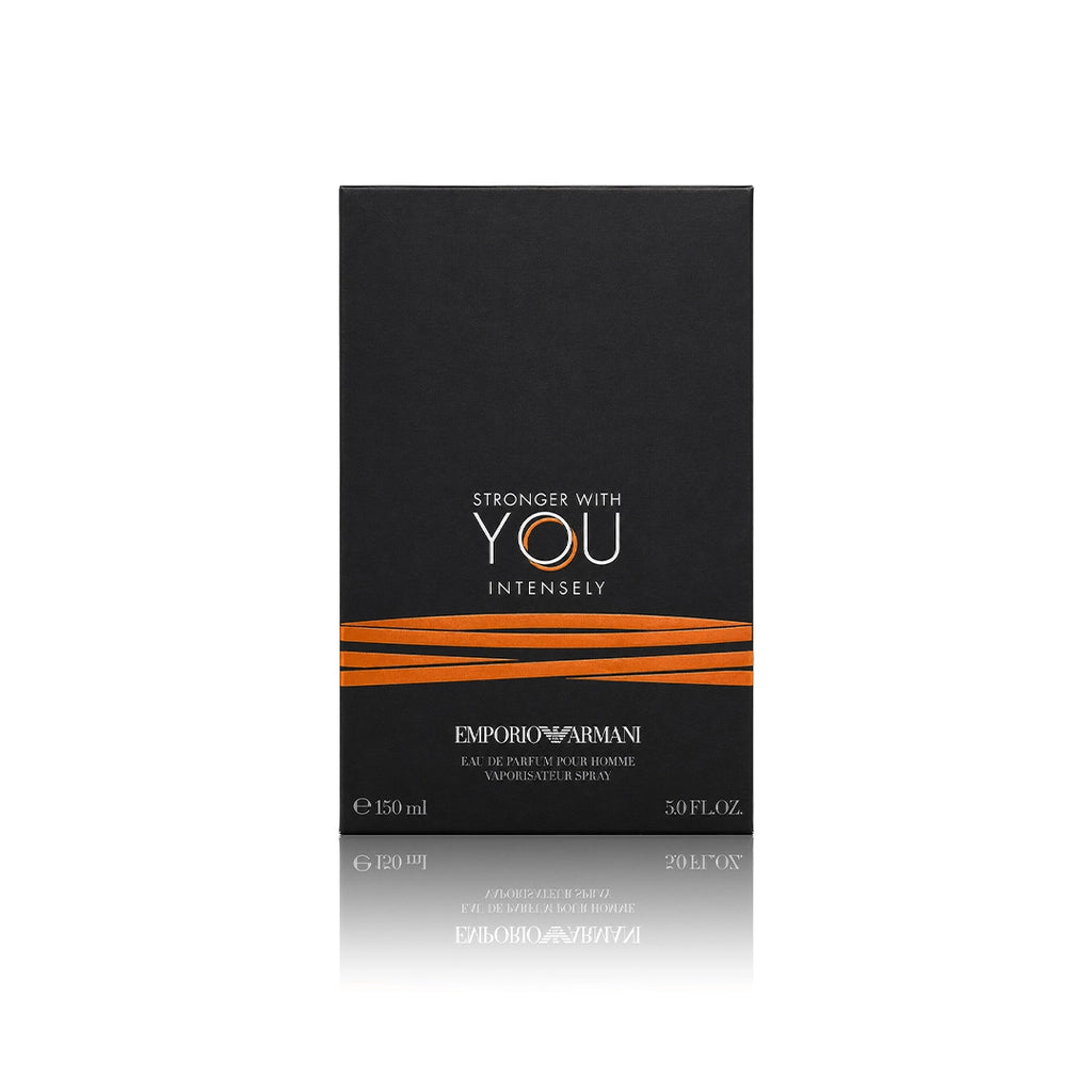 Armani Stronger With You Intensely Eau de Parfum 150 ml Originalverpackung auf weißem Hintergrund