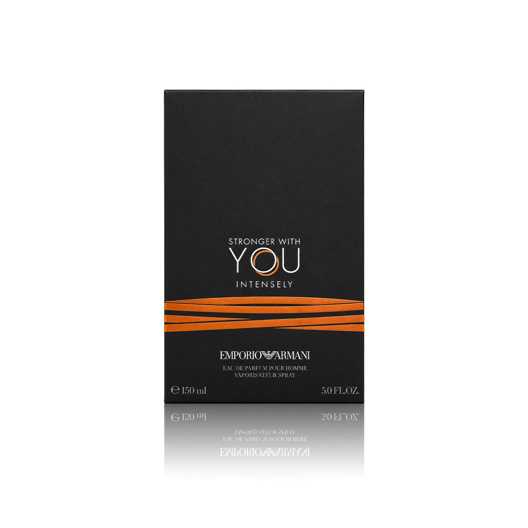 Armani Stronger With You Intensely Eau de Parfum 150 ml Originalverpackung auf weißem Hintergrund
