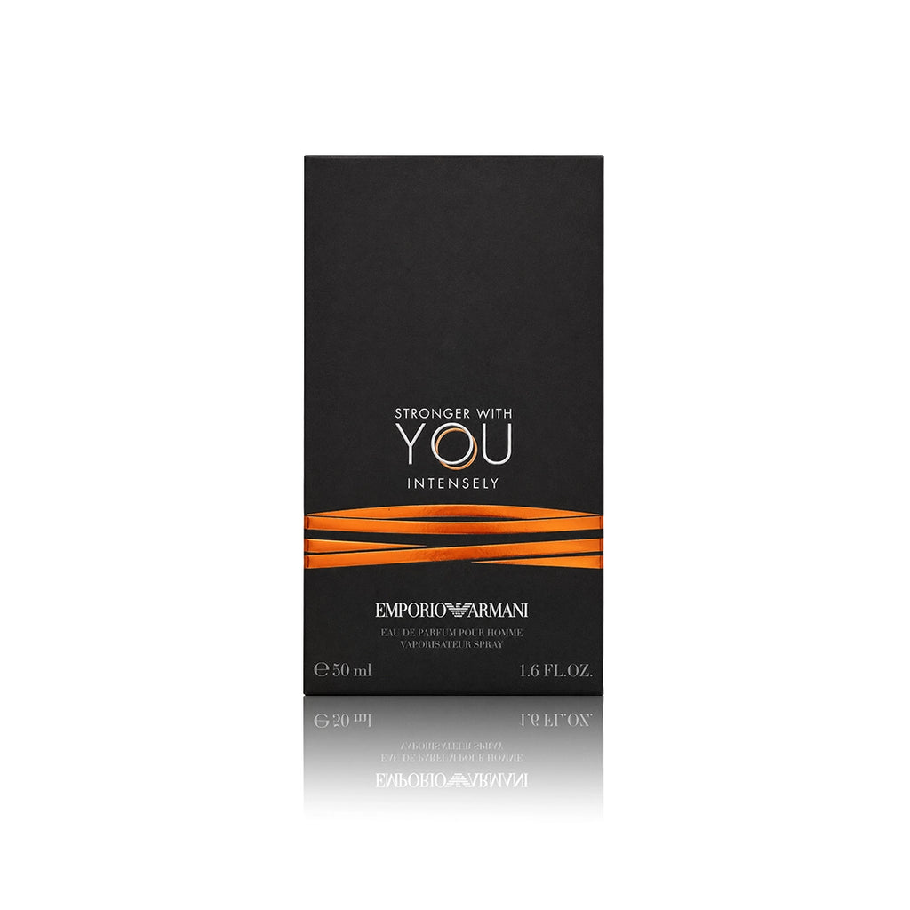 Armani Stronger With You Intensely Eau de Parfum 50 ml Originalverpackung auf weißem Hintergrund
