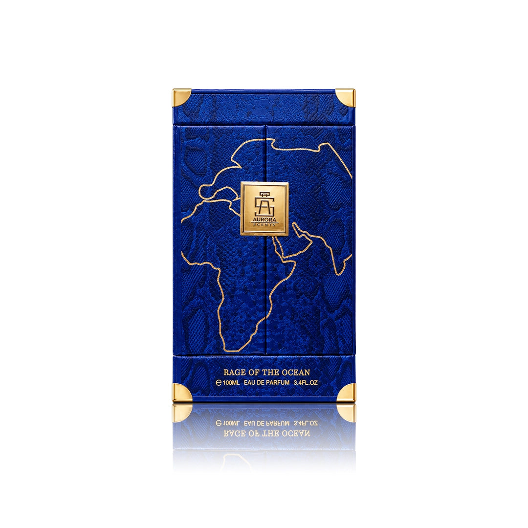 Aurora Scents Rage of the Ocean Eau de Parfum 100 ml mit Originalverpackung auf weißem Hintergrund