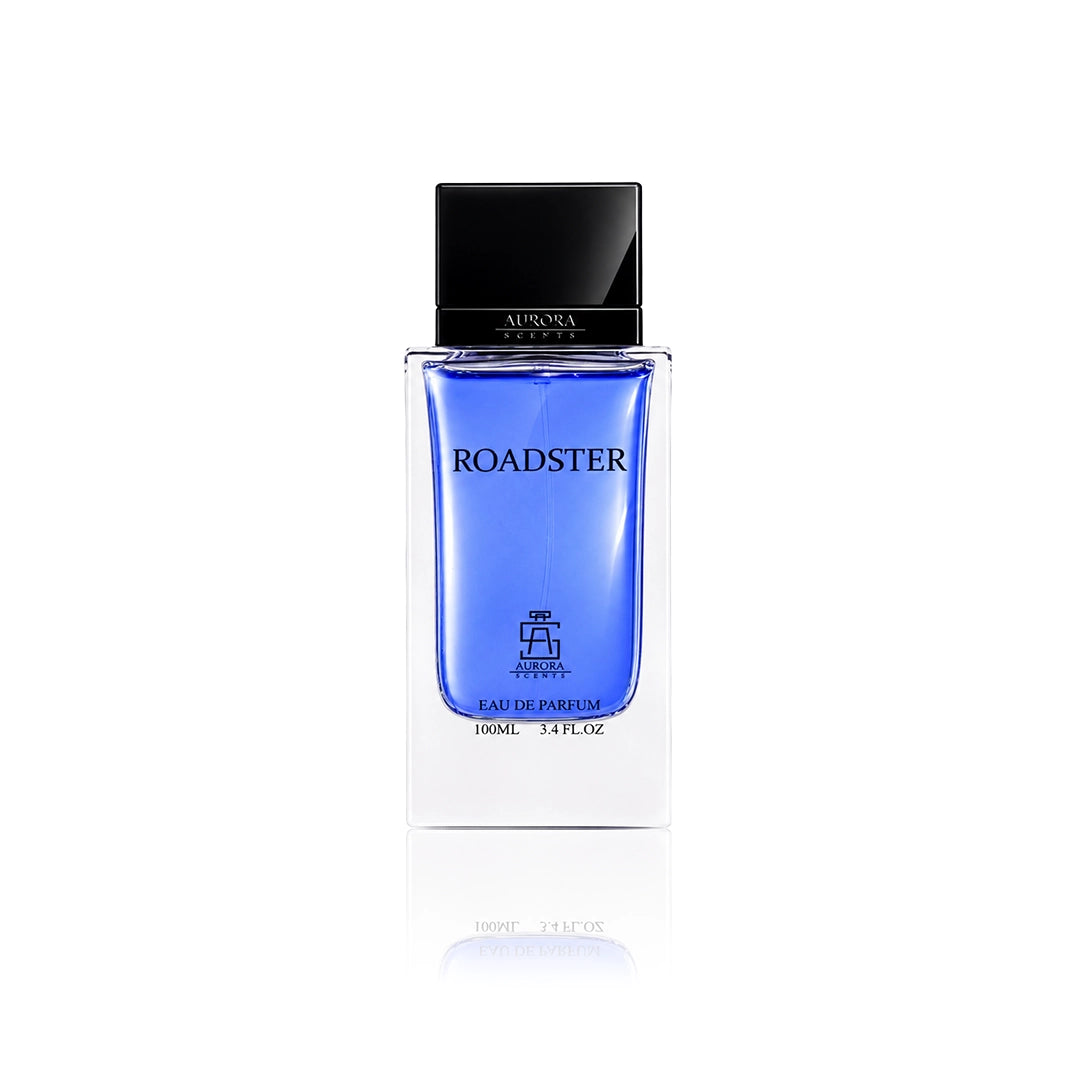 Aurora Scents Roadster Eau de Parfum 100 ml Flakon auf weißem Hintergrund
