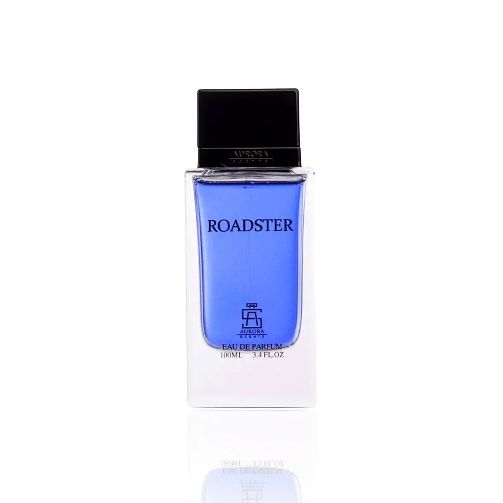 Aurora Scents Roadster Eau de Parfum 100 ml Flakon auf weißem Hintergrund.