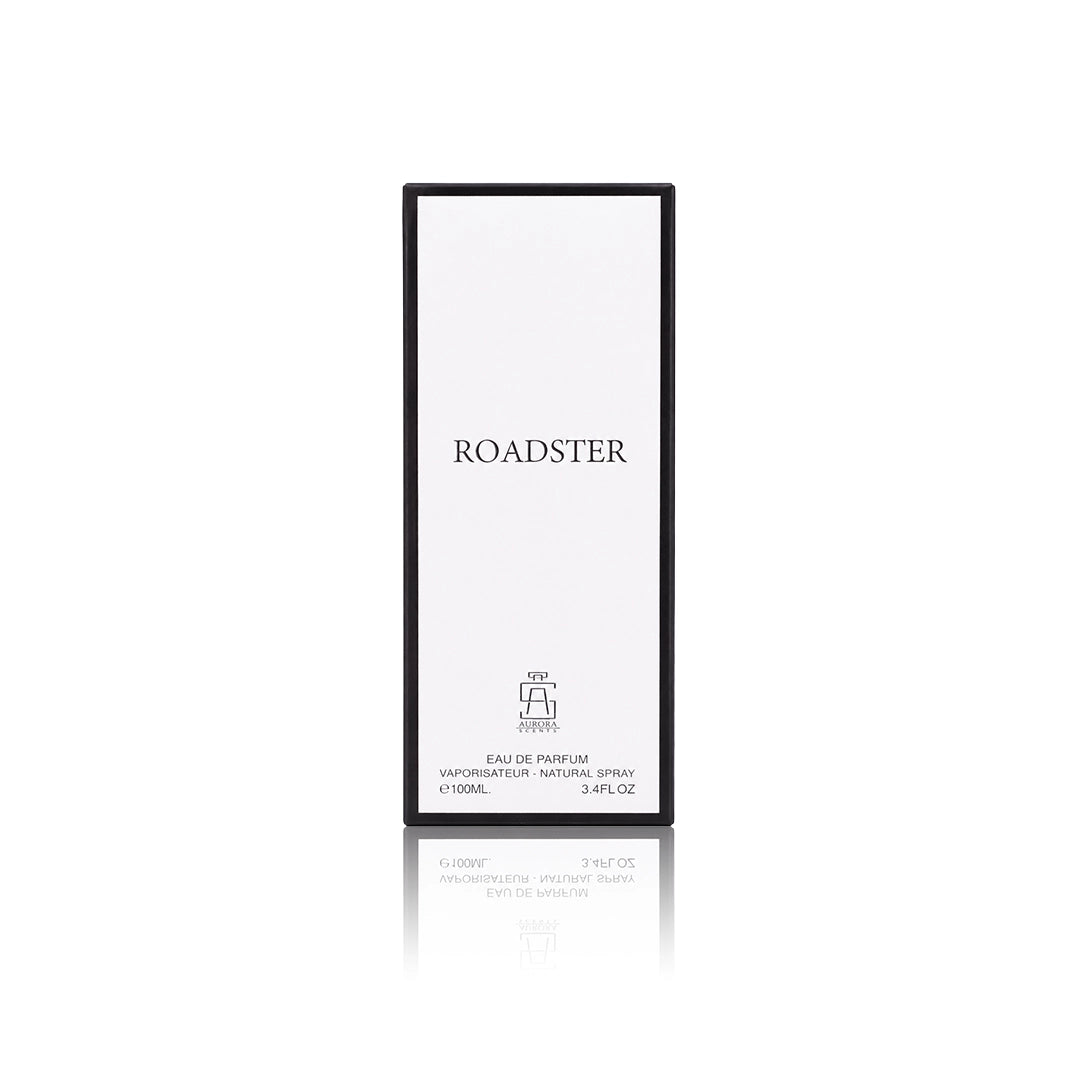 Aurora Scents Roadster Eau de Parfum 100 ml mit Originalverpackung auf weißem Hintergrund