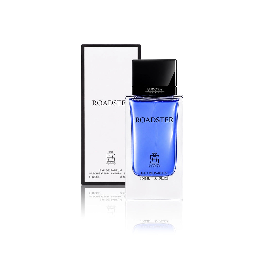 Aurora Scents Roadster Eau de Parfum 100 ml Flakon mit Originalverpackung auf weißem Hintergrund