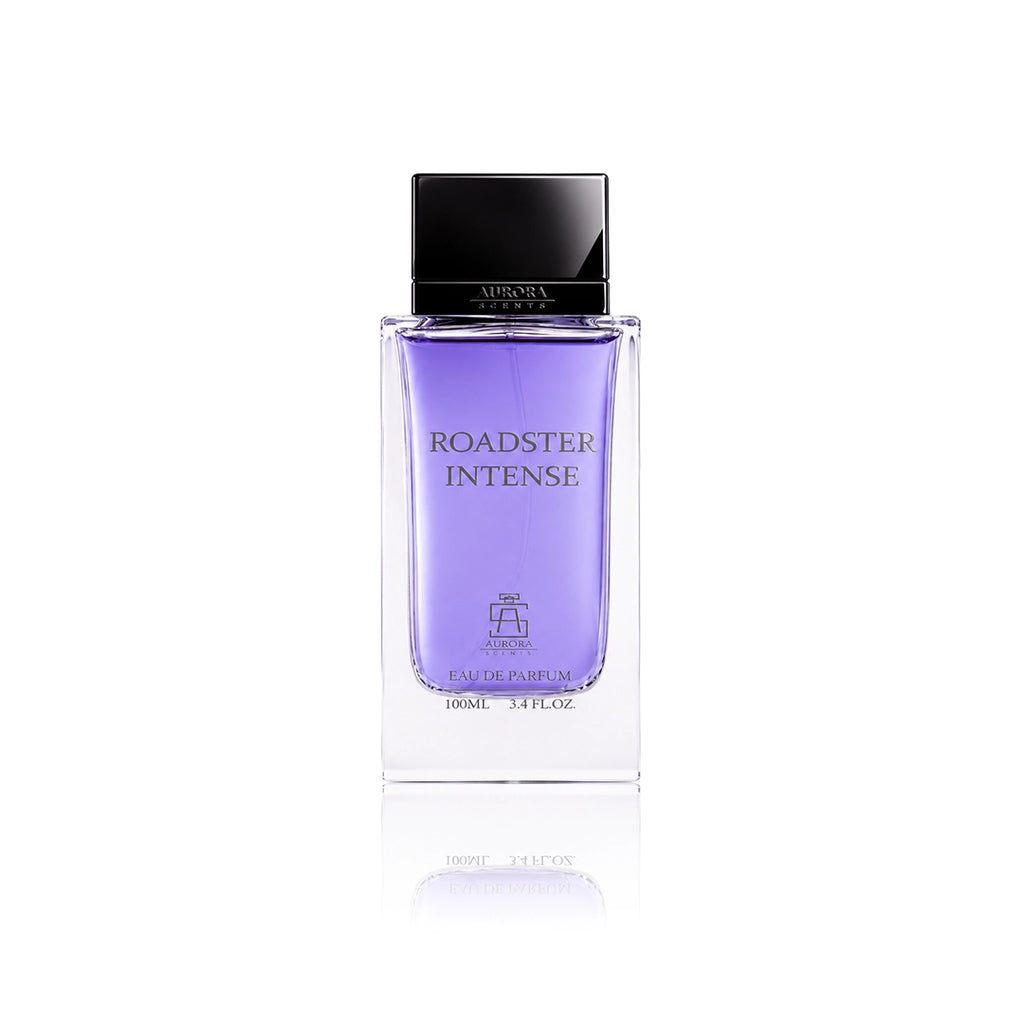 Aurora Scents Roadster Intense Eau de Parfum 100 ml Flakon auf weißem Hintergrund