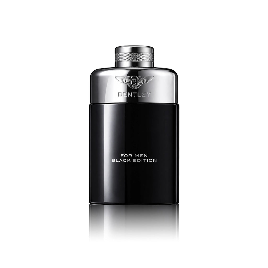Bentley for Men Black Edition Eau de Parfum 100 ml Flakon auf weißem Hintergrund