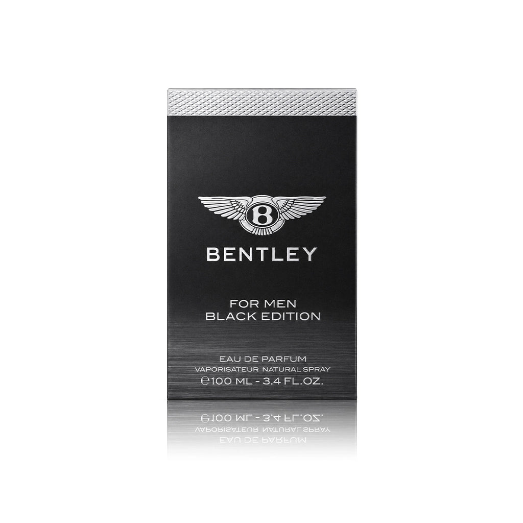 Bentley for Men Black Edition Eau de Parfum 100 ml mit Originalverpackung auf weißem Hintergrund