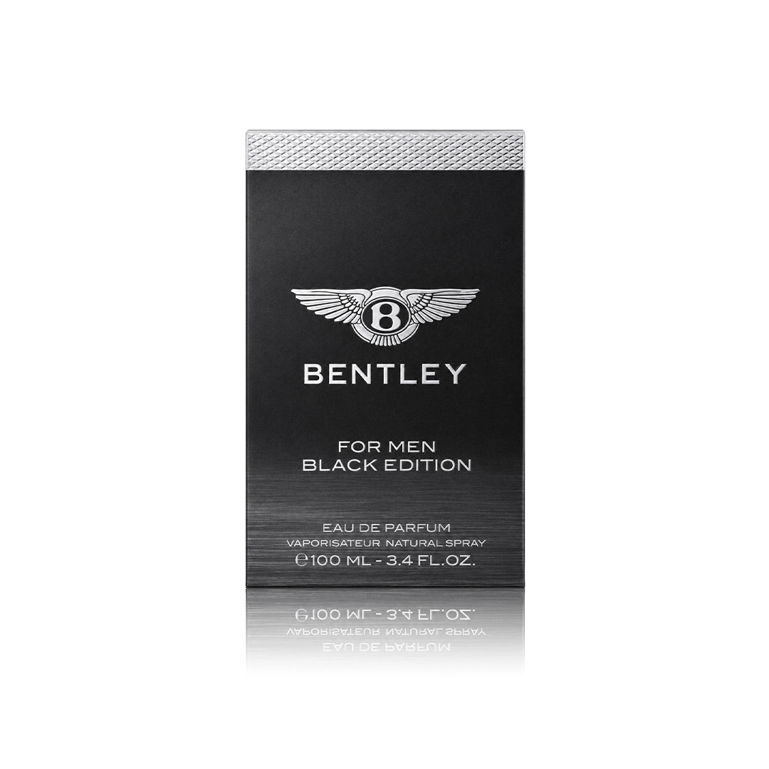 Bentley for Men Black Edition Eau de Parfum 100 ml mit Originalverpackung auf weißem Hintergrund