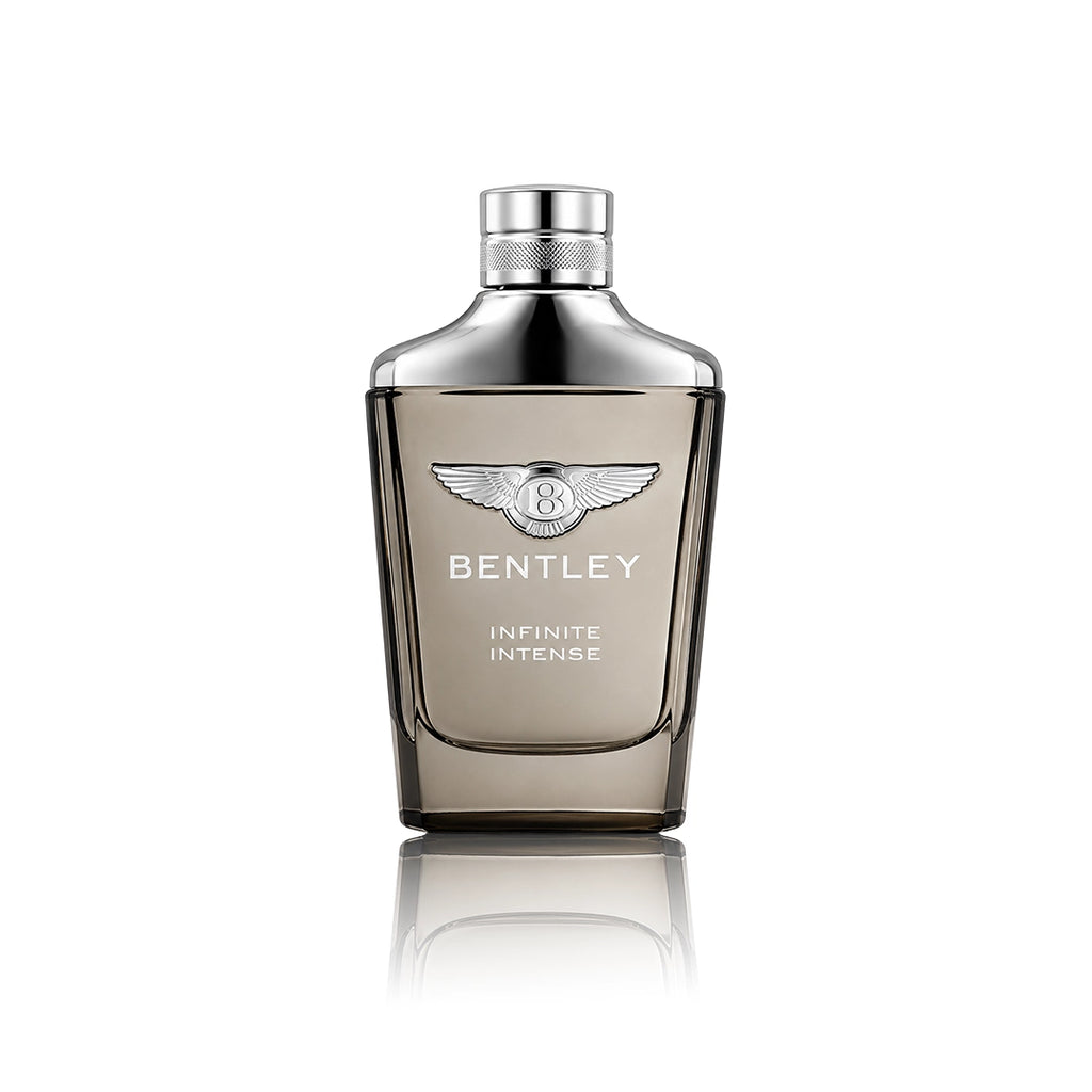 Bentley Infinite Intense Eau de Parfum 100 ml Flakon auf weißem Hintergrund