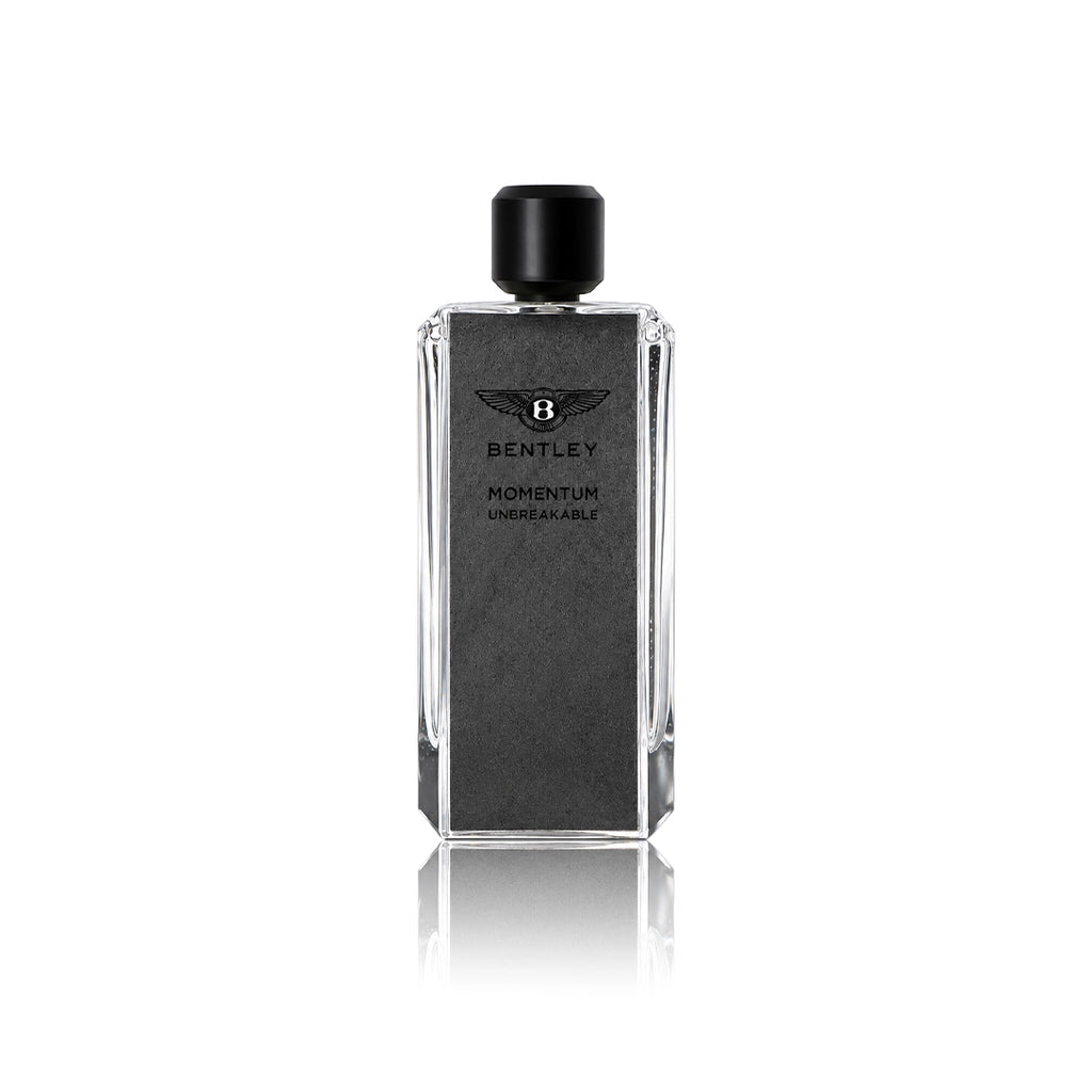 Bentley Momentum Unbreakable Eau de Parfum 100 ml Flakon auf weißem Hintergrund