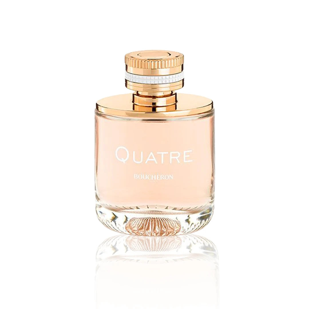 Boucheron Quatre Eau de Parfum 100 ml Flakon auf weißem Hintergrund.