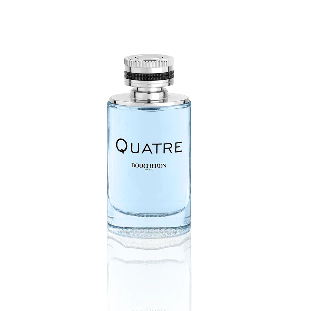 Boucheron Quatre Eau de Parfum 100 ml Flakon auf weißem Hintergrund.