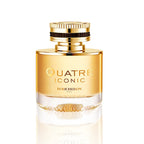 Boucheron Quatre Iconic Eau de Parfum 100 ml  Flakon auf weißem Hintergrund.