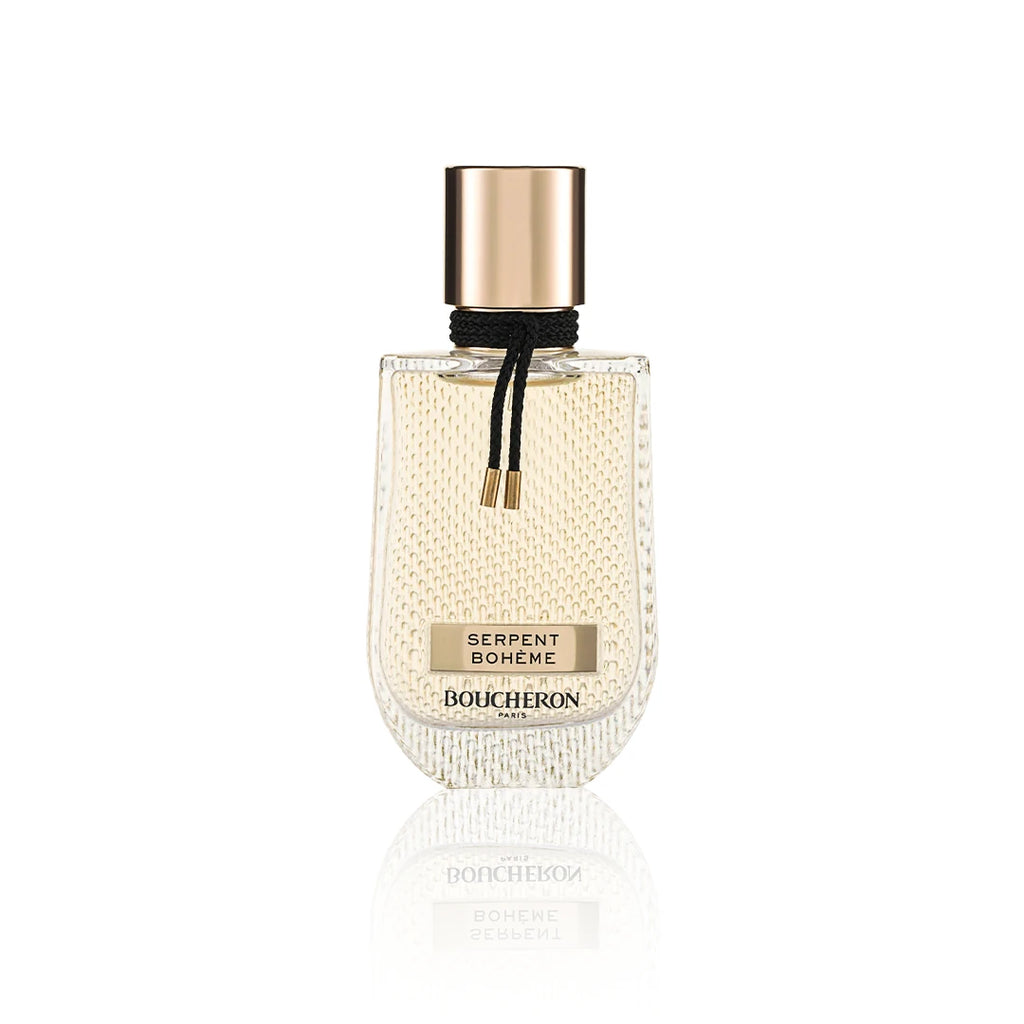 Boucheron Serpent Bohème Eau de Parfum 50 ml Flakon auf weißem Hintergrund.