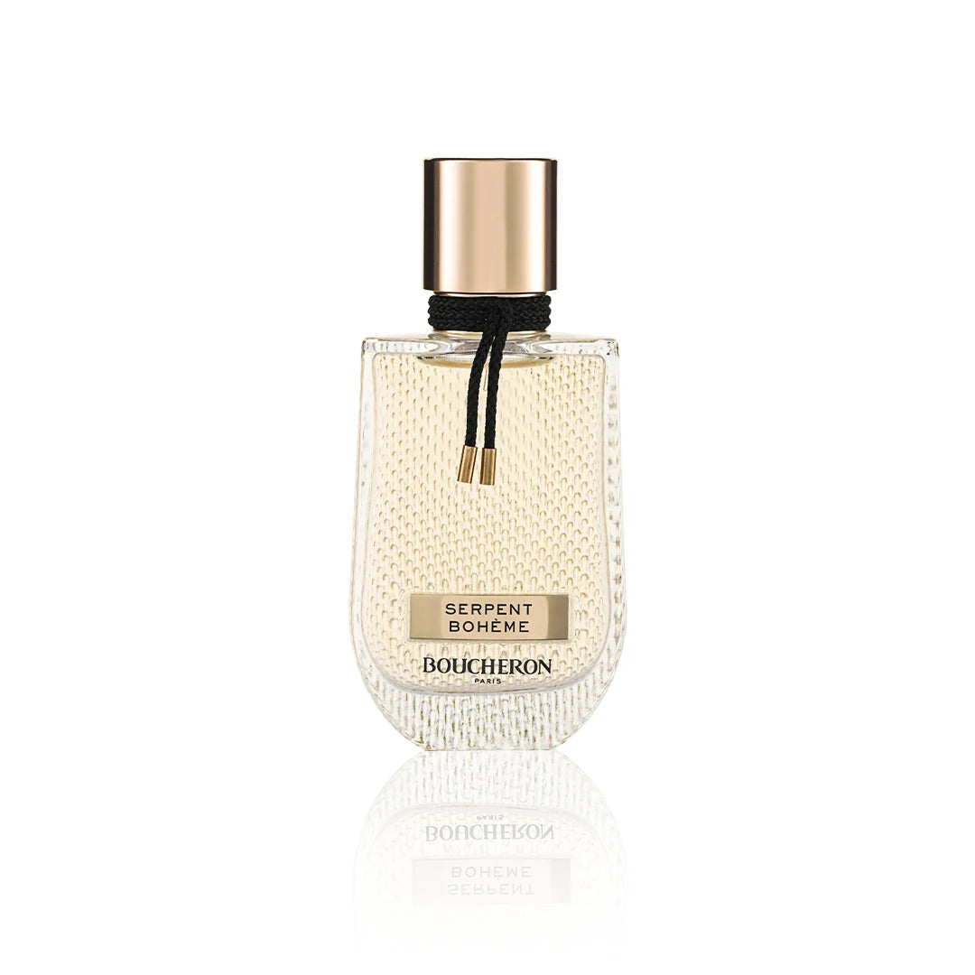 Boucheron Serpent Bohème Eau de Parfum 50 ml Flakon auf weißem Hintergrund.