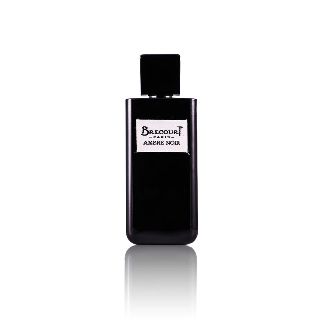 Brecourt Ambre Noir Eau de Parfum Flakon auf weißem Hintergrund.