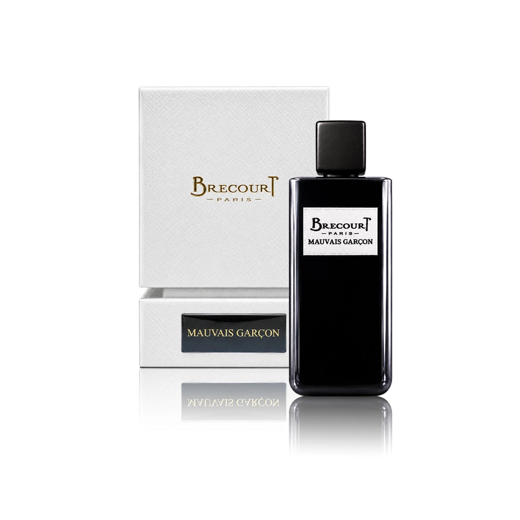 Brecourt Mauvais Garçon Eau de Parfum 100 ml Flakon mit Originalverpackung auf weißem Hintergrund