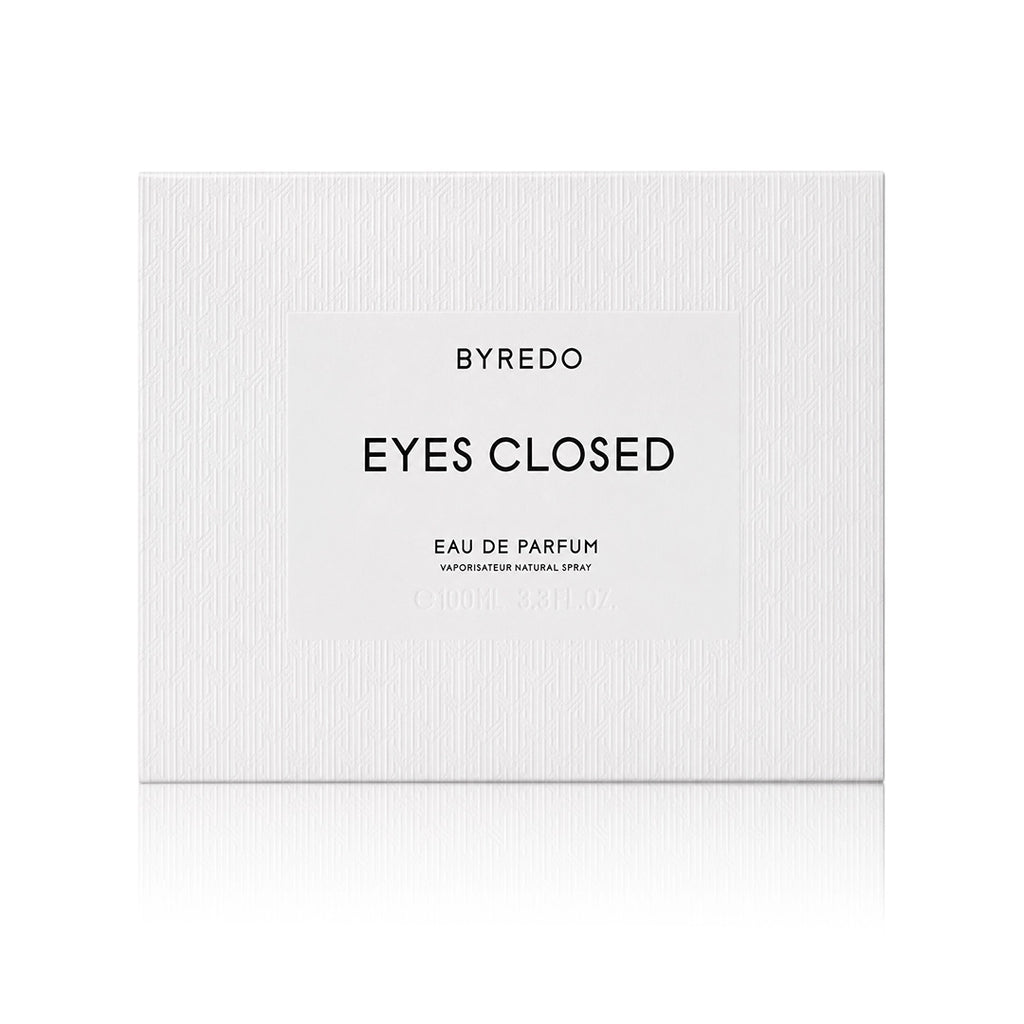 Byredo Eyes Closed Eau de Parfum 100 ml mit Originalverpackung auf weißem Hintergrund
