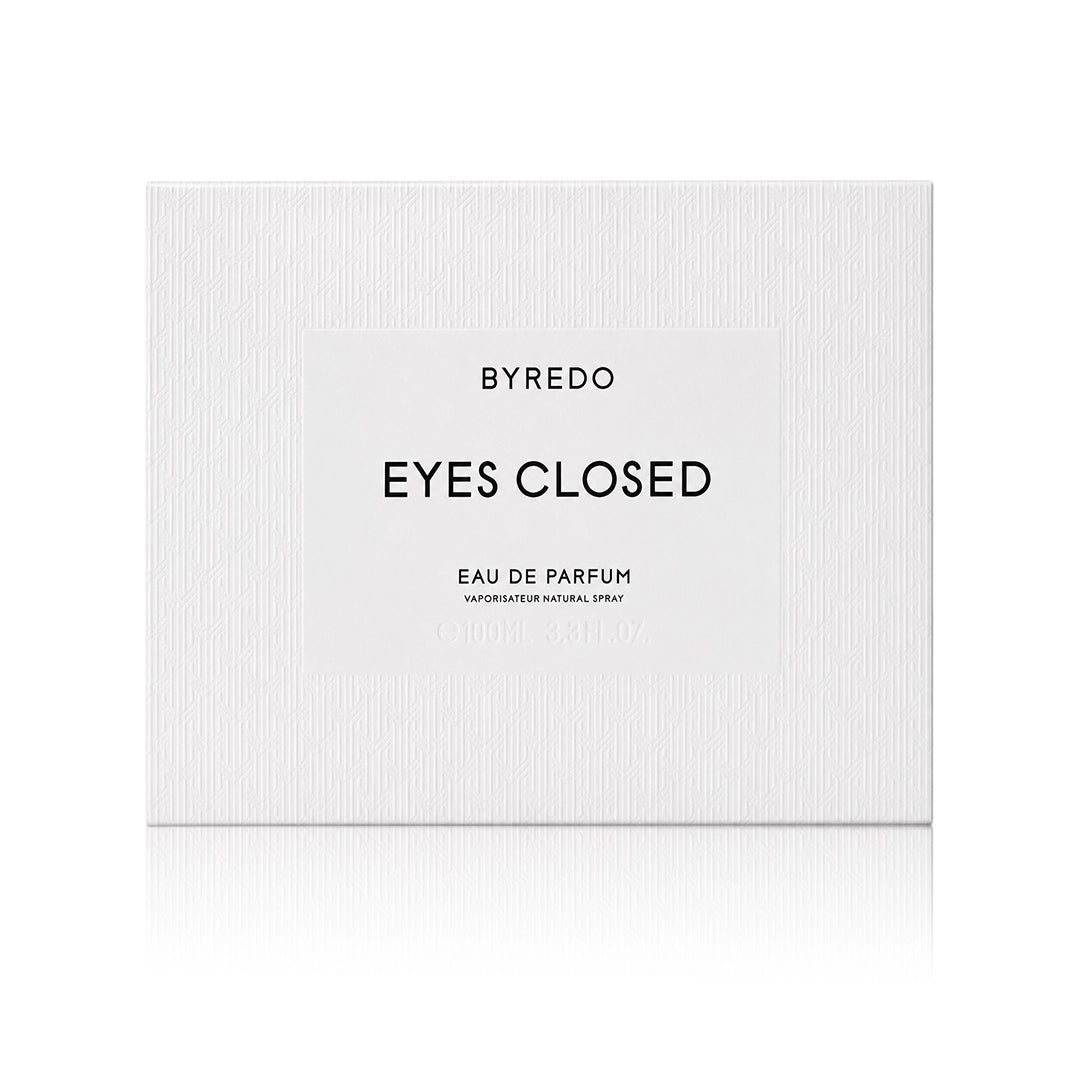 Byredo Eyes Closed Eau de Parfum 100 ml mit Originalverpackung auf weißem Hintergrund