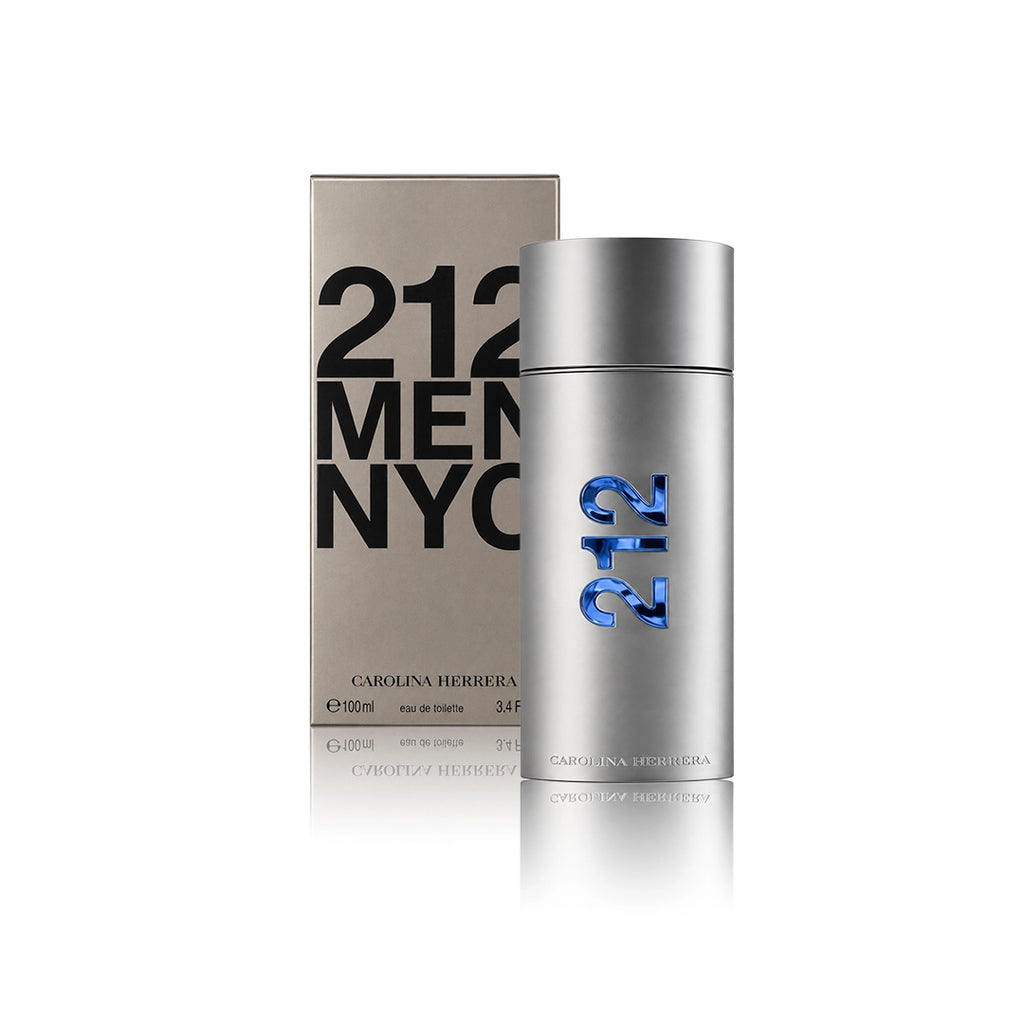 Carolina Herrera 212 Eau de Toilette Flakon mit Originalverpackung auf weißem Hintergrund