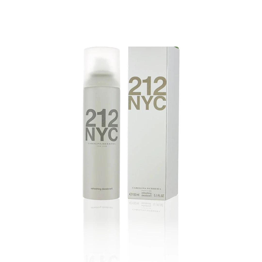 Carolina Herrera 212 Deodorant Spray 150 ml mit Originalverpackung auf weißem Hintergrund