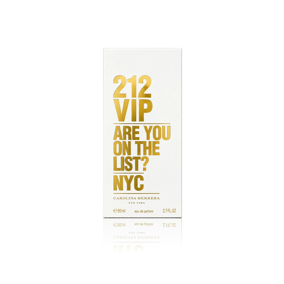 Carolina Herrera 212 VIP Eau de Parfum 80 ml mit Originalverpackung auf weißem Hintergrund