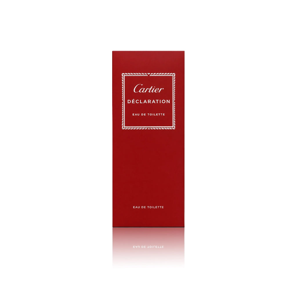 Cartier Déclaration Eau de Toilette 100 ml mit Originalverpackung auf weißem Hintergrund