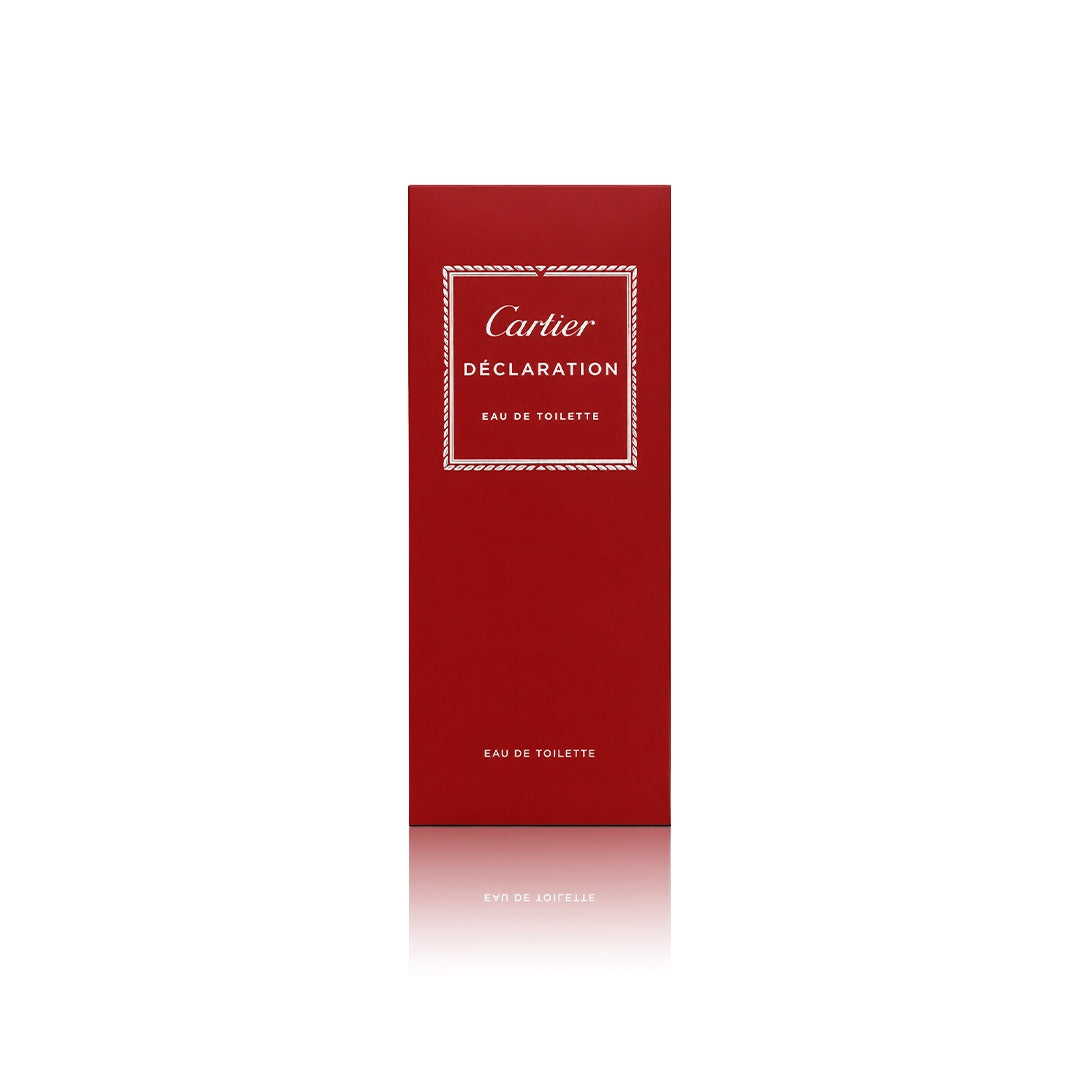Cartier Déclaration Eau de Toilette 100 ml mit Originalverpackung auf weißem Hintergrund