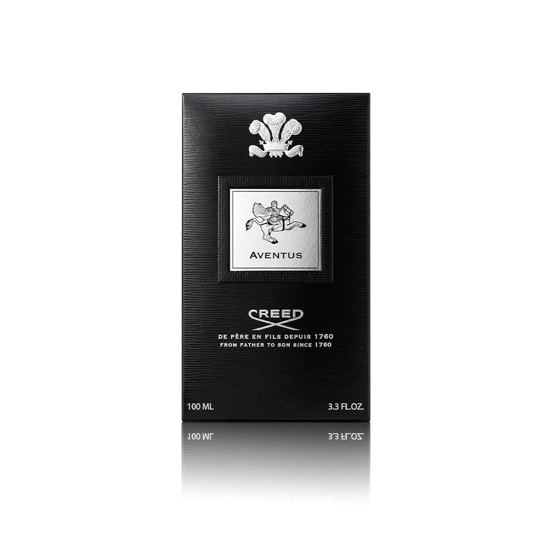 Creed Aventus for Men Eau de Parfum Spray 100 ml mit Originalverpackung auf weißem Hintergrund