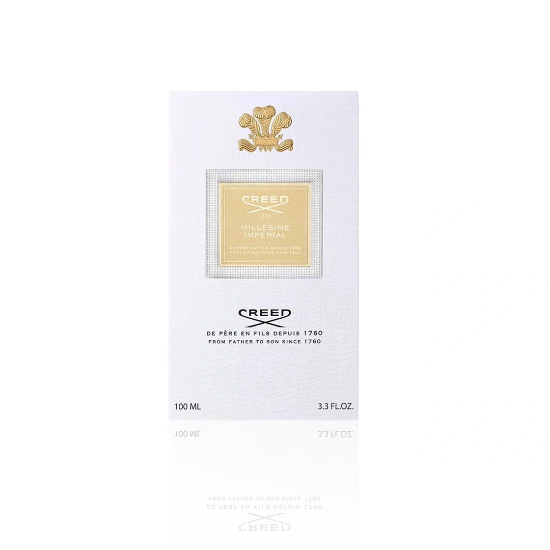 Creed Millésime Impérial Eau de Parfum 100 ml Flakon mit Originalverpackung auf weißem Hintergrund
