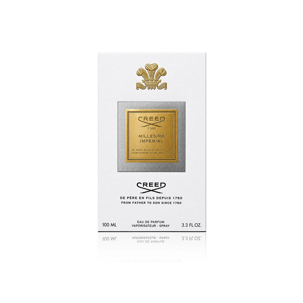 Creed Millésime Impérial Eau de Parfum 100 ml mit Originalverpackung auf weißem Hintergrund