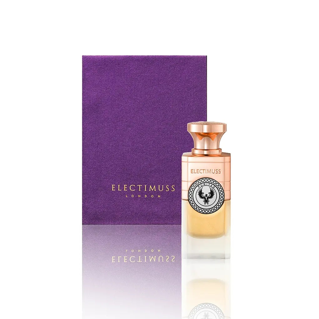 Electimuss Puritas Pure Parfum 100 ml Flakon mit Originalverpackung auf weißem Hintergrund