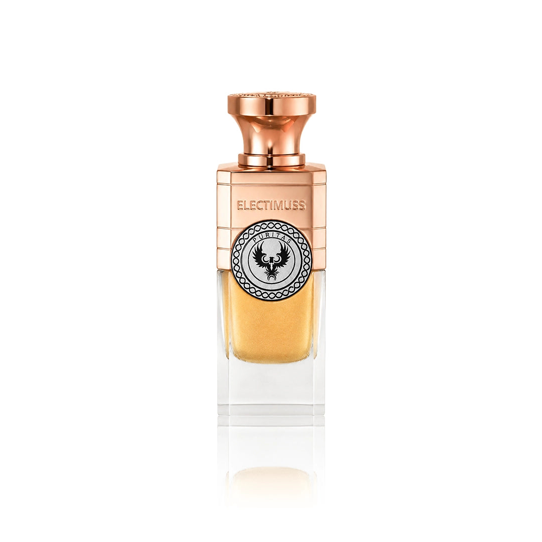 Electimuss Puritas Pure Parfum 100 ml Flakon auf weißem Hintergrund