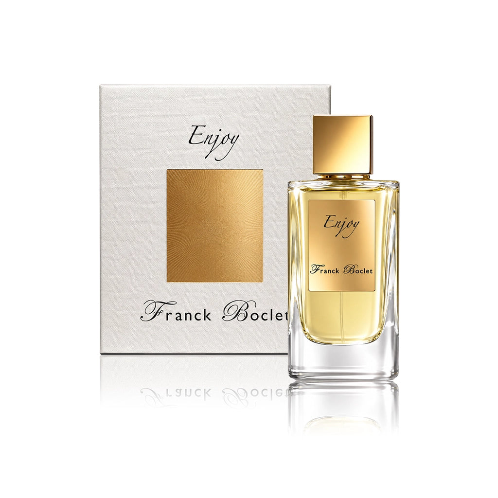 Franck Boclet Enjoy Eau de Parfum 100 ml Flakon mit Originalverpackung auf weißem Hintergrund